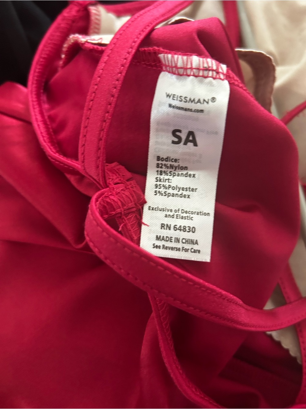Weissman Red Slip Dress with side slits and Criss cross back. AS - Picture 5 of 7